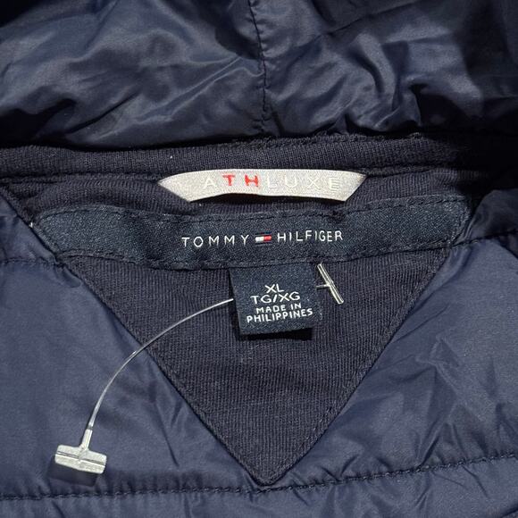 Tommy Hilfiger Vest Puffer Outdoor Casual Nautical Classic Stripe Blue Red XL - Picture 2 of 5